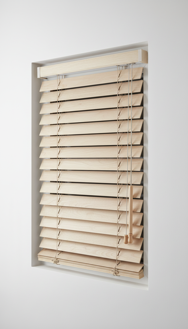 Venetian Blind in Natural Wood