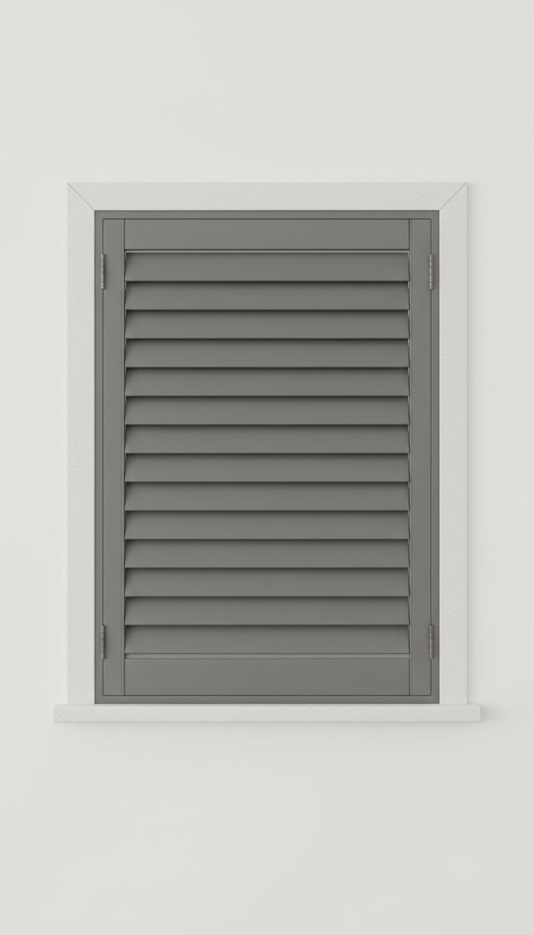 Plantation Shutter in Graphite Grey